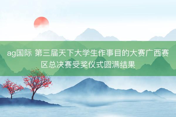 ag国际 第三届天下大学生作事目的大赛广西赛区总决赛受奖仪式圆满结果