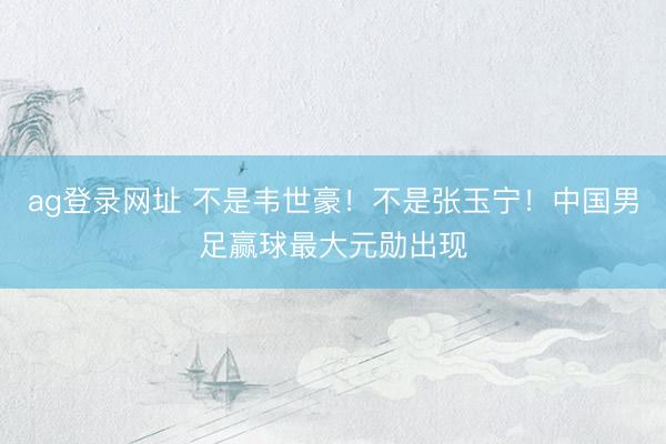 ag登录网址 不是韦世豪！不是张玉宁！中国男足赢球最大元勋出现