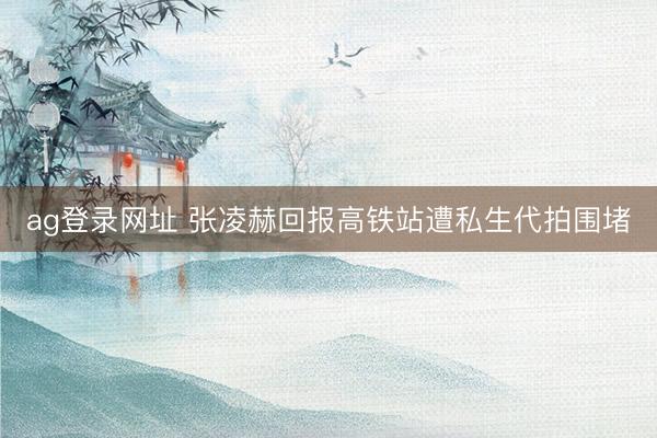 ag登录网址 张凌赫回报高铁站遭私生代拍围堵